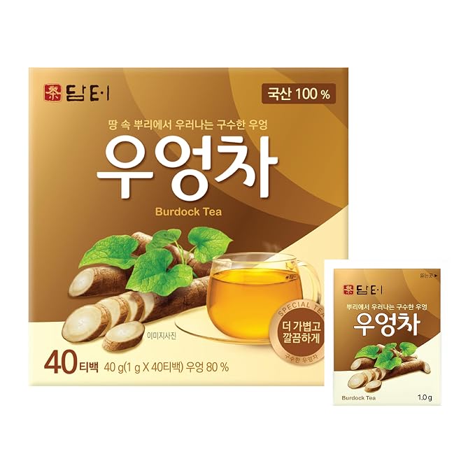 Damtuh Korean Burdock Root Tea – Herbal Wellness & Soothing Drink, Caffeine-Free – 40 Tea Bags (1.5g each)