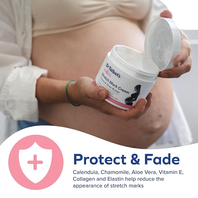 Dr. Talbot's Mom Stretch Mark Cream for Pregnancy and Postpartum - Made With Shea Butter, Vitamin E, Aloe Vera and Cocoa Butter - 8 oz