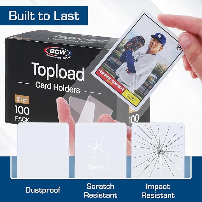 BCW 3x4 Standard Topload Card Holders | 400 Pack | Top Loaders for Cards | Rigid Card Protector | Fits Standard Size Cards Up to 35pt