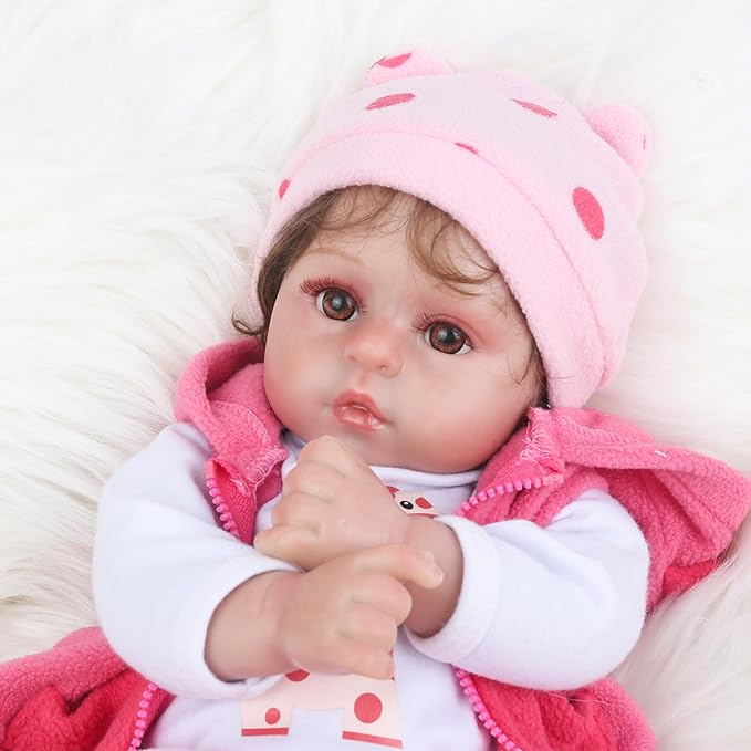 Reborn Realistic Newborn Baby Dolls, 18 inch Silicone Real Toddler Girl Lifelike
