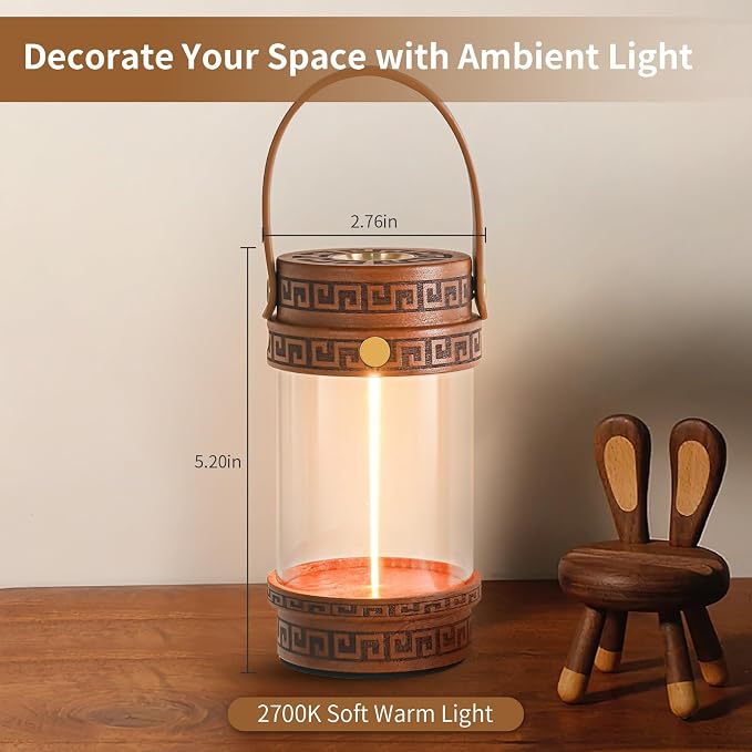 Electric Waterless Essential Oil Heat Diffuser PTC Heating Copper Plate with LED COB Soothing Glow Warm Mood Light, Portable Natural Wood Scented Oil Warmer for Bedside Yoga & Zen Decor