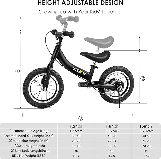 Balance Bike 2 in 1,The Dual Use of a Kids Balance Bike and Toddler Bike, for 2 3 4 5 6 7 Years Old -12 14 16 Inches with Training Theory, Brake, Pedal