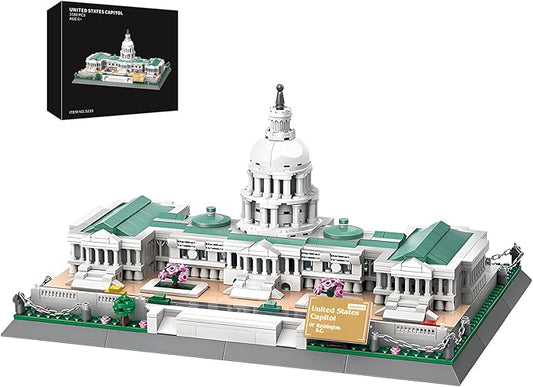 United States Capitol Architecture Model Building Block Sets Famous Landmark Building Brick Toys Gifts for Kid and Adult 1074 Pieces