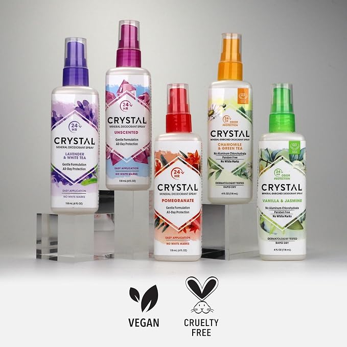 Crystal Mineral Deodorant Spray, 8 oz., 2 Pack, Lavender + White Tea