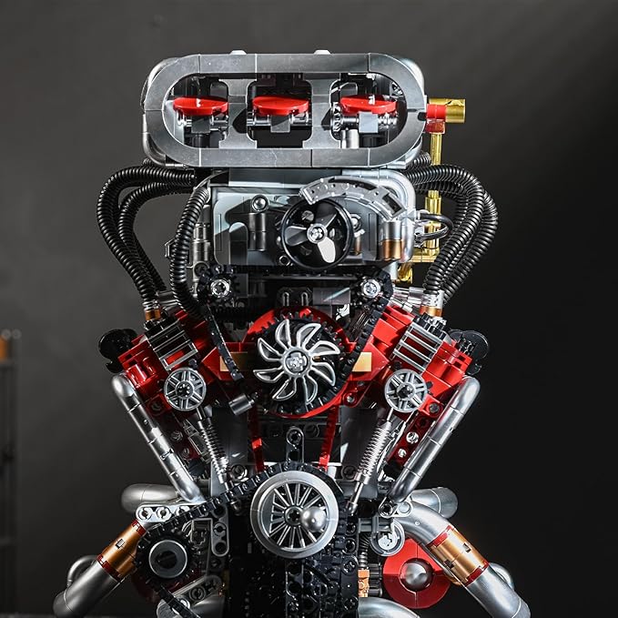 V8 Engine Building Block Set,Mini V8 Engine Kits That Runs,Collectible Set for Adults,Technic Sets Model Engine Gift for Adults,Home or Office Décor Sets for Boys 8-14(2347PCS)