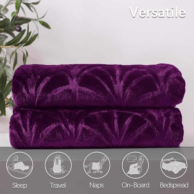 Whale Flotilla Soft Flannel Fleece Twin XL Size Blanket for Bed, Purple | 90"x66" Cozy Lightweight Breathable Coverlet, Plush Fluffy Bedspread, Vintage Pattern Decorative Blanket for Dorm, All Season