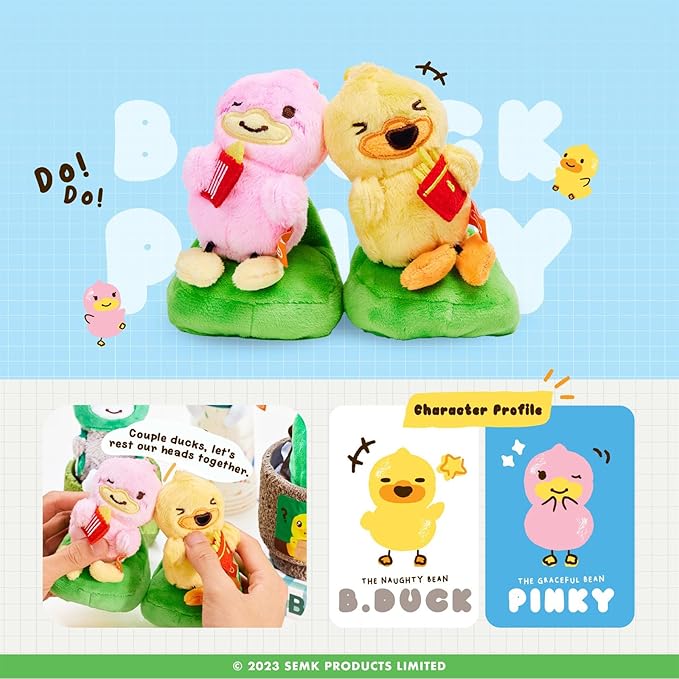 B.Duck Bean Duck Blind Box Plush Keychain Cute Duck Collectible Toys with Hidden Secret Edition, Cute Playful Animal Figures Pendant Keychain,Soft Plush Pendant Gift for Kids,Collectors