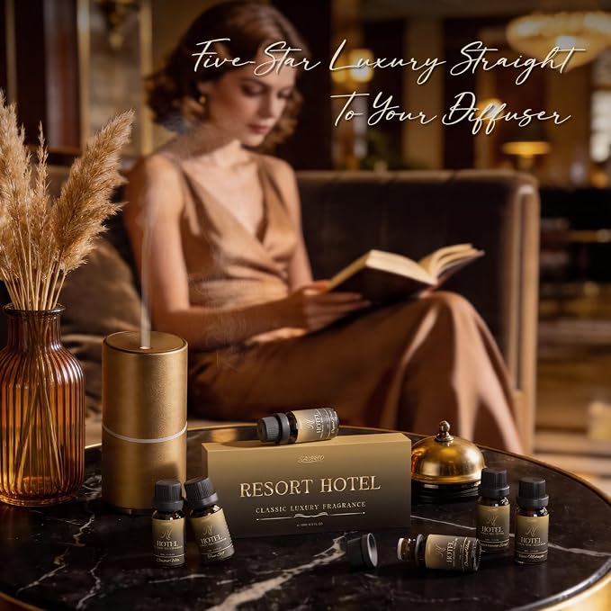 SALUBRITO Hotel Diffuser Oils Gift Set, Hotel Essential Oil for Diffuser, Luxury Fragrance Oils Inspired By 5-Star Classic Hotel Scents, Gift for Women & Men, Candle, Soap Making Scents