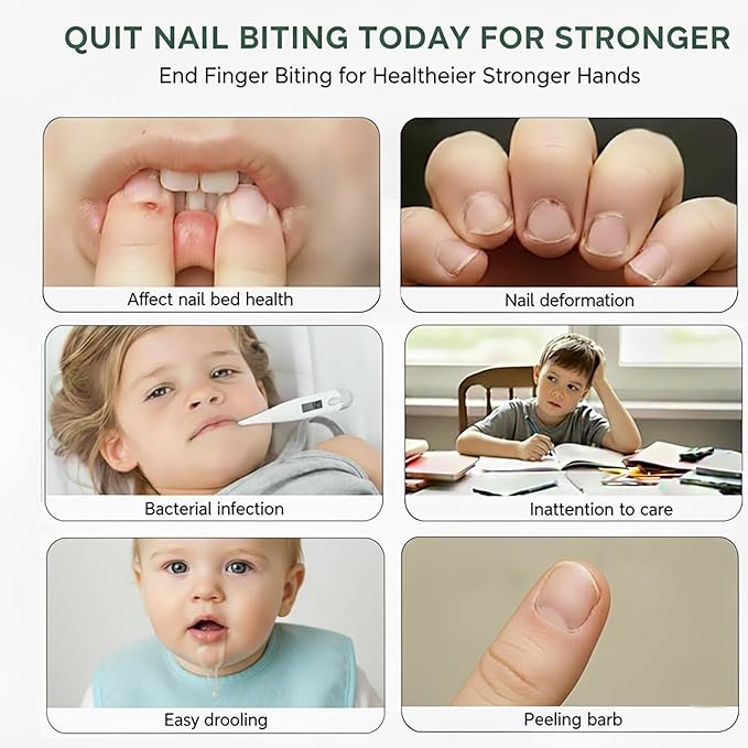 Nail Biting Treatment for Kids, 2 Pack Nail Biting Prevention, Safe & Effective Solution to Help Break Nail-Biting Habit, Thumb Sucking Deterrent, Bitter Taste Formula, Easy to Apply