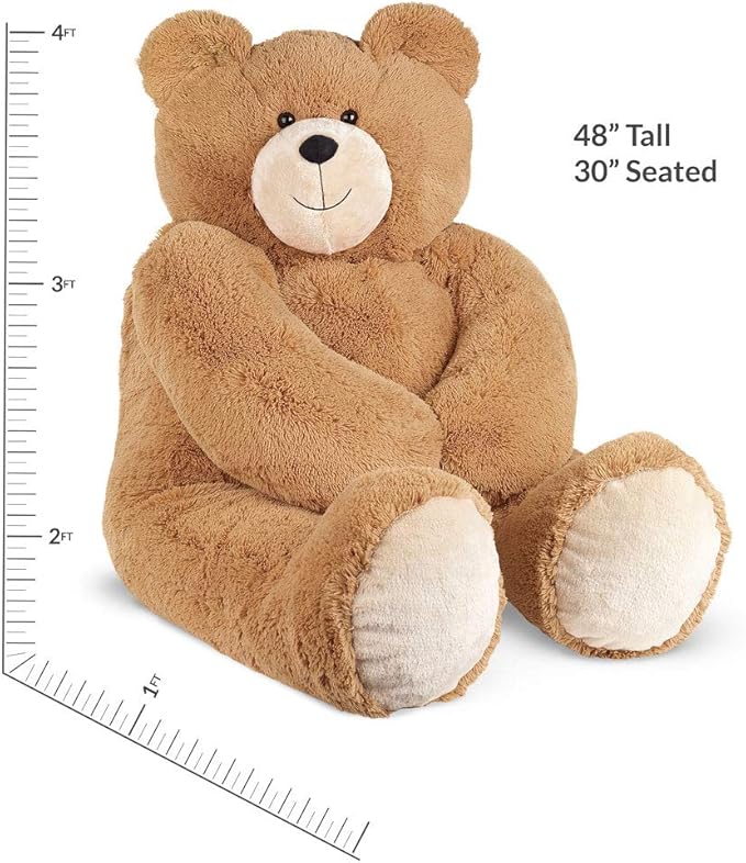 Vermont Teddy Bear ; Customizable Giant 4 ft Stuffed Teddy Bear — Big Plush Custom Cute Bear – Personalized Plush Gift for Valentines Day, Birthday & Baby Shower, Eco Friendly & Stuffed in The USA