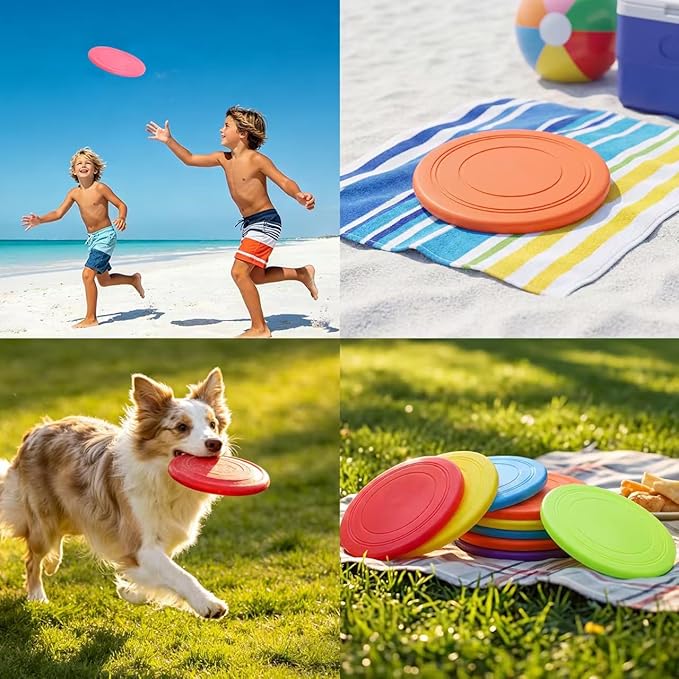 ceiba tree 24 Pcs End of Year Student Gifts from Teacher 7 inch Flying Disc Rubber Flyer Disks with Cards End of School Year Summer Gifts Bulk for Students Lawn Sport for Beach