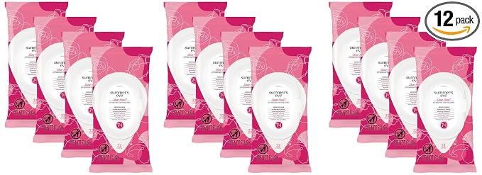Summer's Eve Sheer Floral Feminine Wipes, Gentle pH-Balanced Formula Helps Control Vaginal Odor, Resealable Pack, 32 Wipes, (Pack of 12)