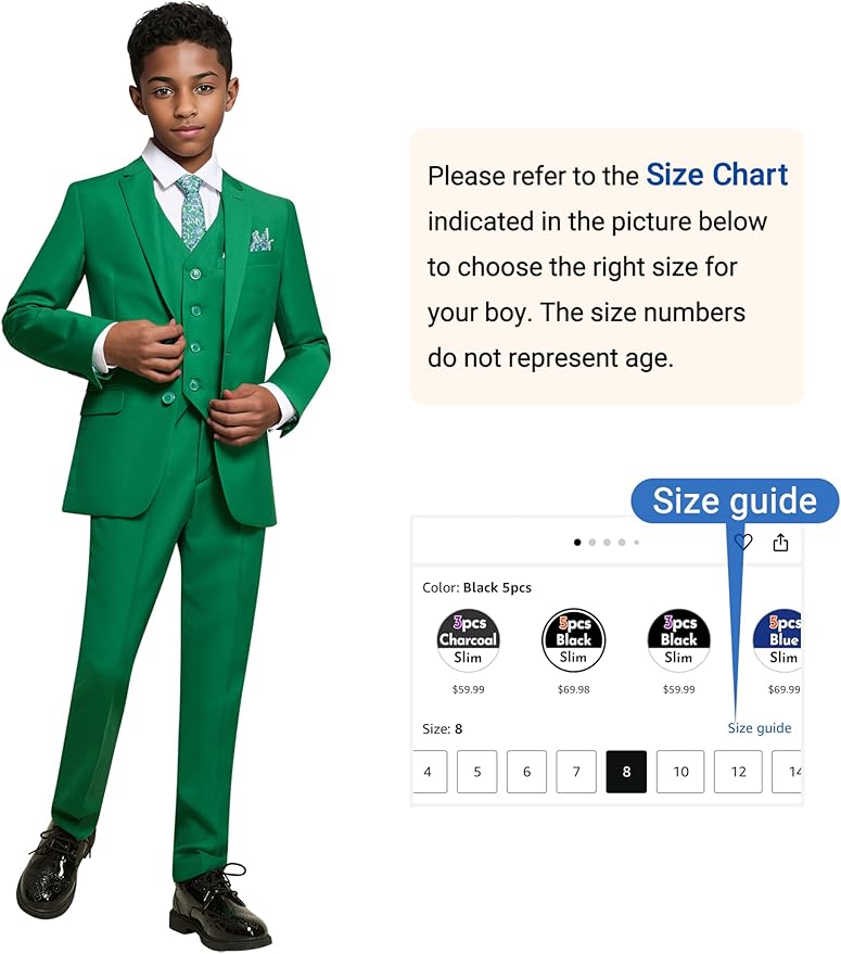 Happy Dolphin Boys Suit Set Modern Fit Kids Suits Adjustable Waist Boys Wedding Outfit for Boy Communion Suits for Boys