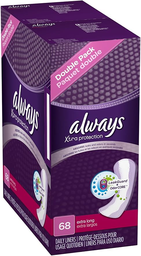 Always Driliners Pantiliners Extra Long Unscented for Sizes 14+