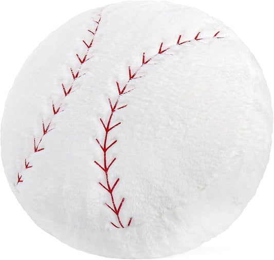 Wepop 18in Fluffy Baseball Pillow, Soft Baseball Pillows, Sports Ball Pillow Stuffed Plush Toy Room Decoration and Gifts for Kids, Boys, Girls, Baseball Fans