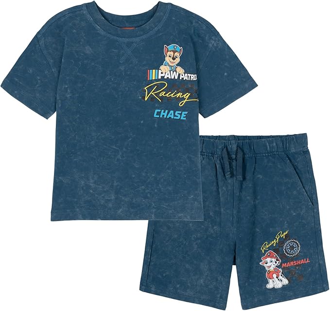 Nickelodeon Paw Patrol T-Shirt and French Terry Shorts Outfit Set Infant to Big Kid Sizes (12 Months - 10-12)
