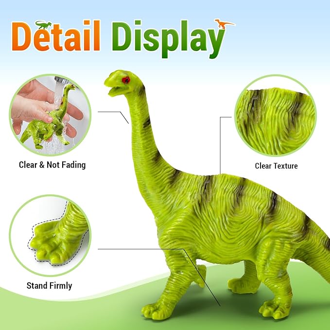 Dinosaur Toys for Kids 3-5, 12PCS Realistic Dinosaur Figures with Metal Storage Box for Boys Age 2-4-6, Dino Toys for 3 4 5 Year Old Boy Girl Christmas Birthday Gifts