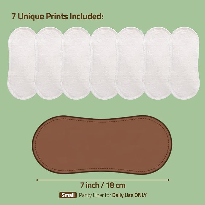 Made in EU - Ultra-Light Reusable Panty Liners (Small, 7-Pack) – High-Temp Washable Cloth Panty Liners for Women & Teens – Breathable Organic Viscose Keeps You Fresh & Dry for Daily Vaginal Discharge