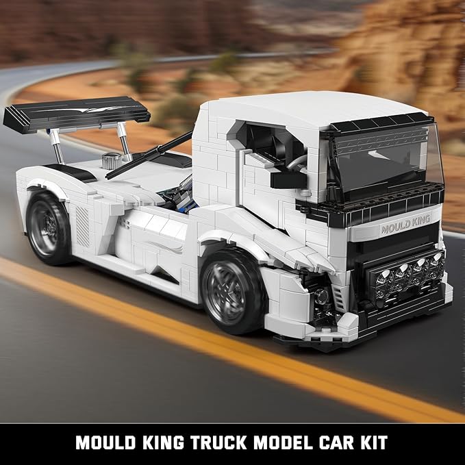 Mould King 10036 Tractor Truck Building Set, MOC City Semi Truck Building Blocks Set to Build, Gift for Age 14+/Adult Collections Enthusiasts(1604+ Pieces, Static Version)
