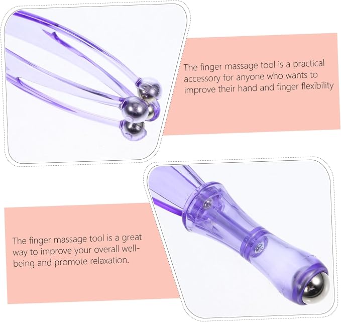 FOMIYES Hand Massager Roller Manual Finger Massager Handheld Fingers Roller Finger Roller Massage Tool, 17.00X3.00X2.00CM, Purple
