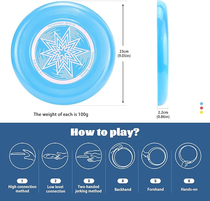 Eastgoing Outdoor Flying Disc 175 Gram, 10.75 Inch Sport Disc ，Loads of Colors Available, Suitable for Competitions, Team Flying Disc for Beach, Park, Pet, Camping and More,