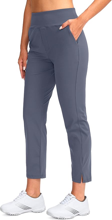 YYV Women's Golf Pants High Waist Stretch Ankle Pants with Pockets | Work Ankle Pants, Dress Pants with 4 Pockets, For Yoga Business Travel Casual