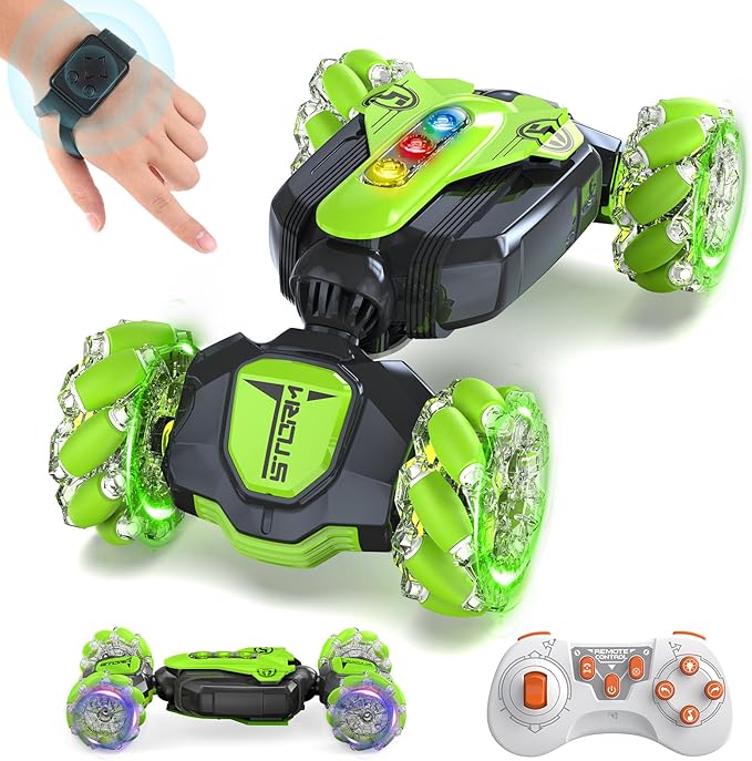 Gesture Sensing Rc Stunt Car,Remote Control Car 2.4ghz 4wd 360 Degree Rotating Transform with Lights Music,Kids Toys for Boys 4-7,3-6 Year Old Boy Birthday Gift & 3-12 Best Gift for Kids