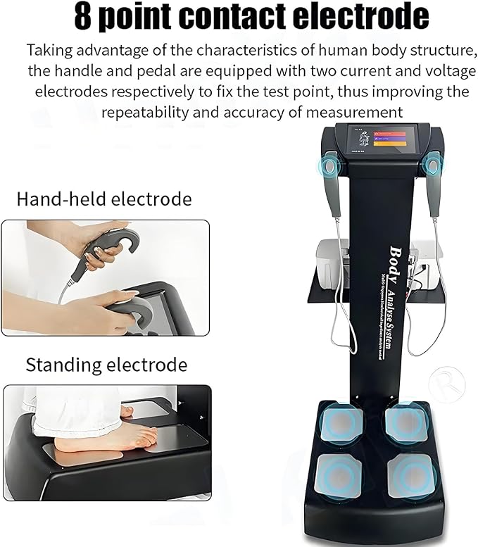 Human Body Analyzer BIM Testing Machine Intelligent Multifrequency Body Composition Analysis System with Printer Fat Testing Equipment 3D Scanner Segmental Black