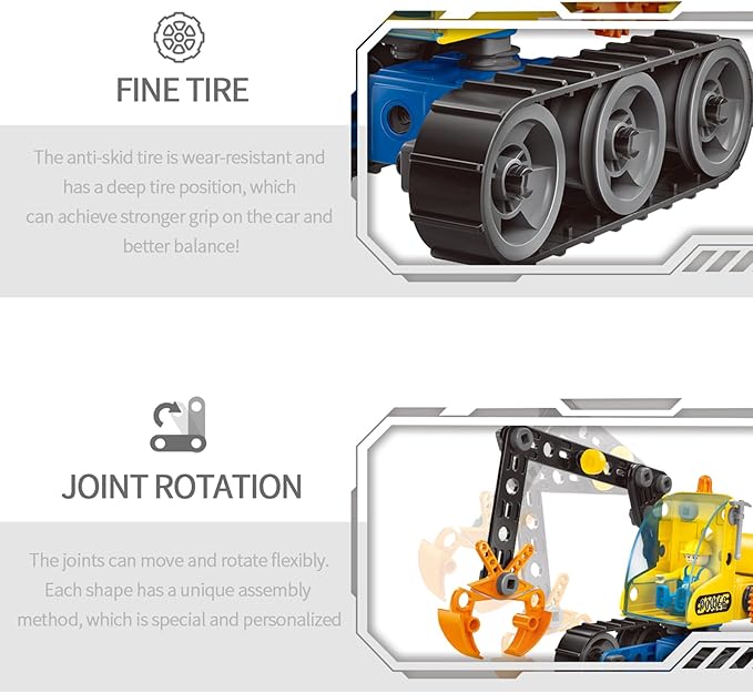 6 in 1 STEM Toys, Engineering Topic Contains 6 Models (Helicopter, Excavator, Bulldozer, etc.) DIY Assembly Disassembly Toys Engineering Building Sets Building Toys