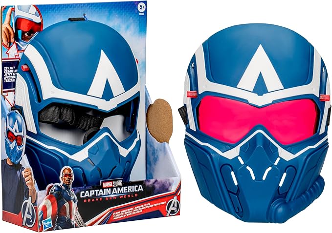 Marvel Studios Captain America Brave New World Flight Vision Mask, Roleplay Toy, Super Hero Toys for Kids 5 and Up