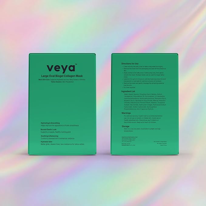 VEYA Biogel Collagen Belly Mask for Pregnancy & Postpartum - Hydrating Sheet Mask for Maternity Skincare, Sensitive Skin - Moisturizing Belly Care (Pack of 4)
