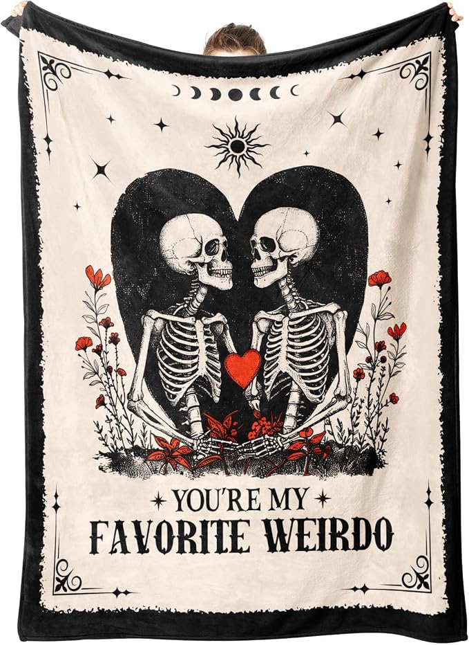 Gifts for Him Her, Anniversary Blanket for Women Men 60"X50" | Birthday Gifts for Boyfriend Girlfriend, I Love You Gift, Engagement, Wedding, Gothic Gifts for Wife, Husband, Couple