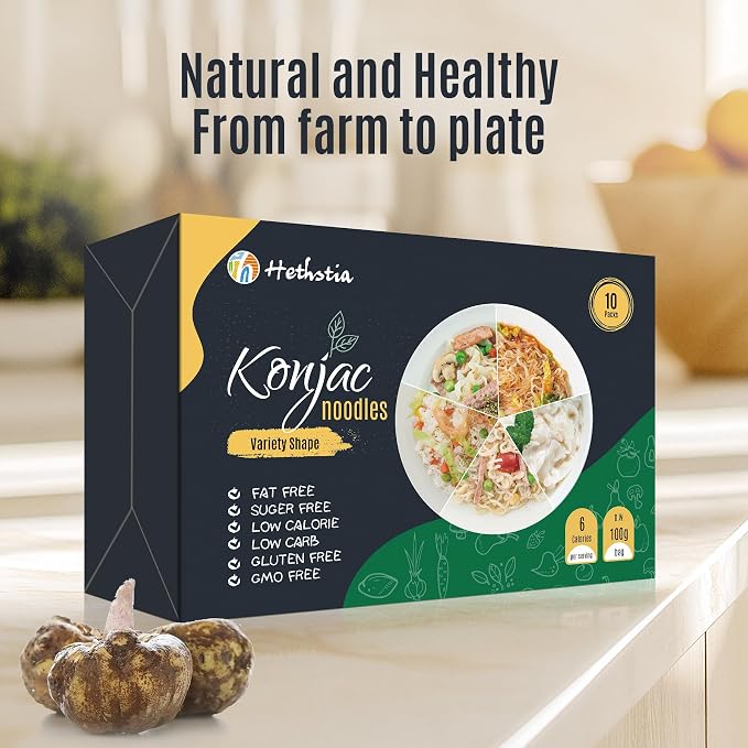 Hethstia Konjac Shirataki Noodle Variety Pack, Low Carb Pasta, 10 Pack | Konjac Spaghetti, Fettuccine, Rice, Pho, Angel Hair, Keto Friendly, Vegan, Gluten Free, Easy Meal Variety, Pantry Essential