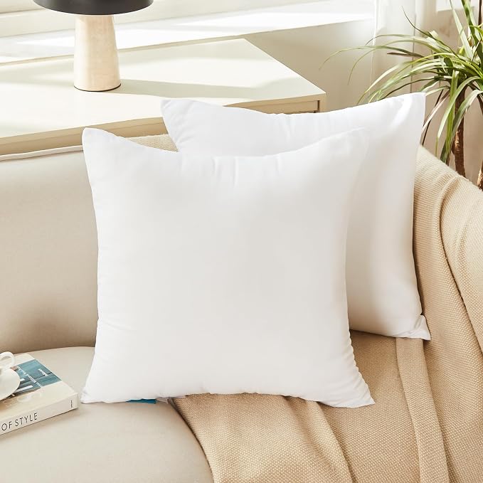 Oubonun 12 x 20 Throw Pillow Inserts Set of 4 | Soft, Plush & Decorative Down Alternative Pillows for Couch Sofa Bed, Machine Washable - White, Pack of 4