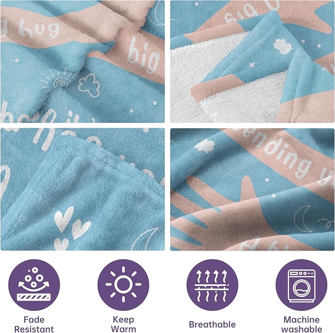 Get Well Gifts for Women Men, Hug/Healing Blanket | Thinking of You/Cancer Care/Sympathy/After Surgery Gifts for Friends, Sister, Coworkers, Soft Throw Blankets 50'' x 60''