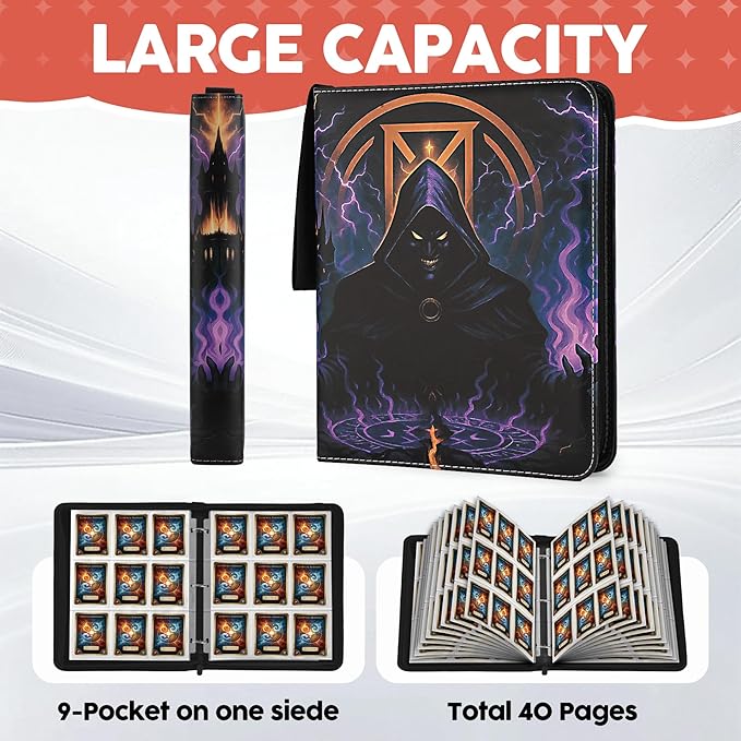 9 Pocket Card Binder for MTG/YGO/PTCG/Game Cards, Holds 720 Cards,Premium Card Collector Book for TCG Players,Toys Gifts for Kids-Purple