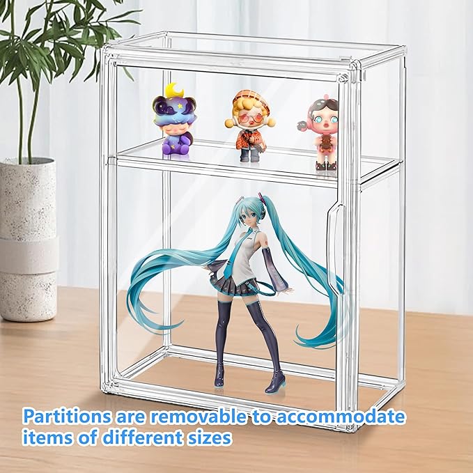 Montex Clear Display Case 4 Pack 3 Tiers, Figure Display Case, Display Case for Figures, Display Case for Collectibles, 3 Tier Display Case