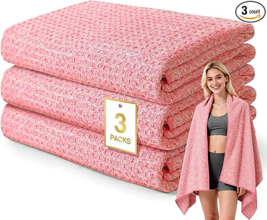Microfiber Gym Towels for Showering Working Out Quick Dry Negative ions Large Middle Small Sizes Lightweight Gym Towel for Men Women Tennis Sports Towels for Body Hot Yoga Fitness Essentials