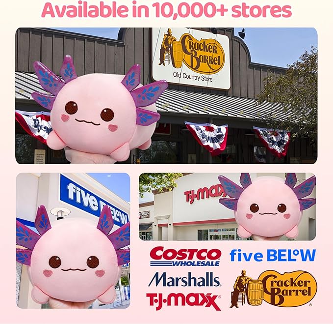 Mewaii Axolotl Plush, Cute Pink Axolotl Stuffed Animal, Soft Plushie Cuddle Pillow, Anime Plushie Doll, Cute Stuff Toys Gift for Girls, Boys and Males (16 Inch)