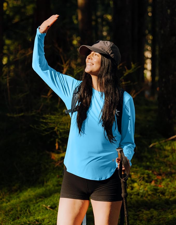 Women's Sun Shirts UPF 50+ Long Sleeve UV Protection Shirt Lightweight Quick Dry Workout Hiking Tops for Women
