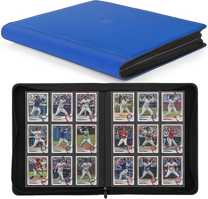 Trading Card Binder, Premium 9 Pocket 540 Double Sided Pocket Collection Binder, Card Album for TCG Card Holder for Game Card, Sports Card, Yugioh, MTG etc (Blue)
