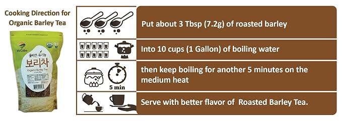 McCabe Organic Barley Tea - Rich with Fiber & Minerals | USDA and CCOF Certified Organic Tea | Product of USA | 1.5 lbs (Pack Of 2)