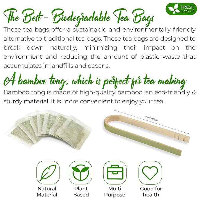 FRESHDRINKUS, Premium 100 Rosemary Leaf Tea Bags, 100% Natural and Pure Rosemary Dried Leaves, Pure Rosemary Herbal Tea, No Additives, No Caffeine, No Gluten, Vegan.