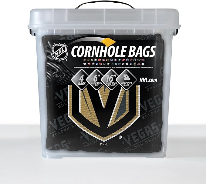 YouTheFan Officially-Licensed NHL Set of 4 Cornhole Bags - All Weather Regulation 6” x 6” Size - 16oz Weight - Designed in USA