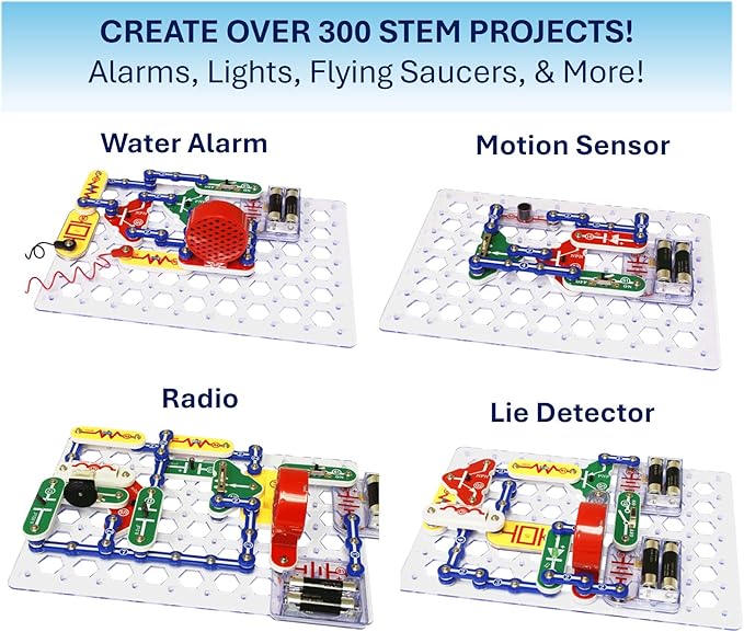 Snap Circuits Classic SC-300 Electronics Exploration Kit | Over 300 Projects | Full Color Manual Parts | STEM Educational Toy for Kids 8+ 2.3 x 13.6 x 19.3 inches
