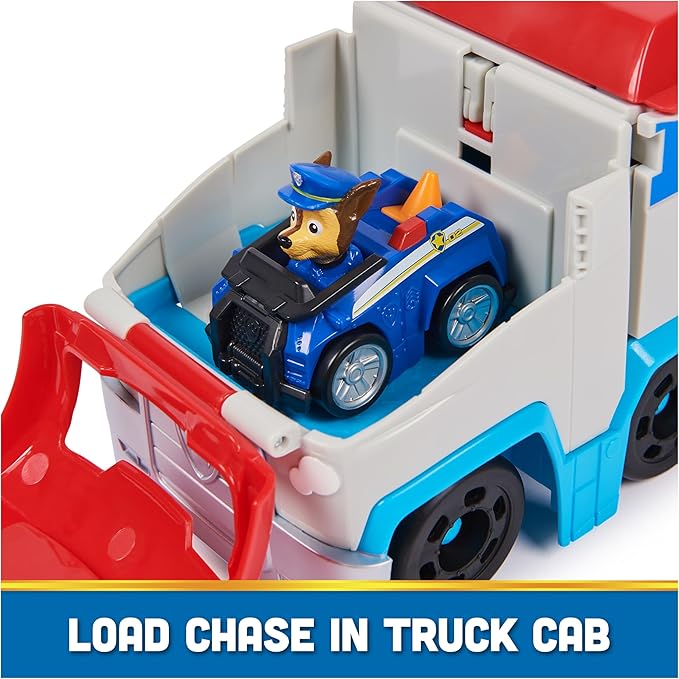 PAW Patrol: Pup Squad Patroller Team Vehicle, Toy Truck with Collectible PAW Patrol Chase Toy Car, Kids Toys for Boys & Girls Ages 3+