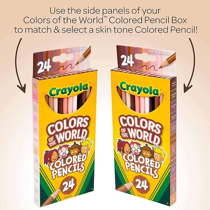 Crayola Colors of the World Bulk Colored Pencil Set - 6 Packs (24ct), Skin Tone Kids Colored Pencils for Kids, Bulk Teacher Classroom Must Haves