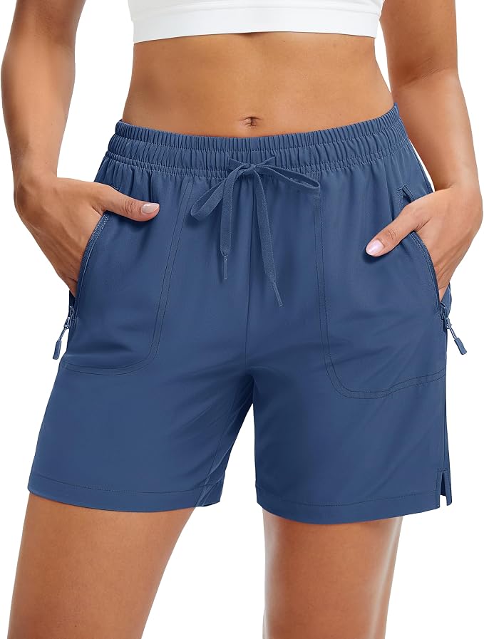 MAGCOMSEN Women's 5" Hiking Shorts UPF 50+ Quick Dry Lightweight Athletic Running Golf Summer Casual Shorts with Pockets