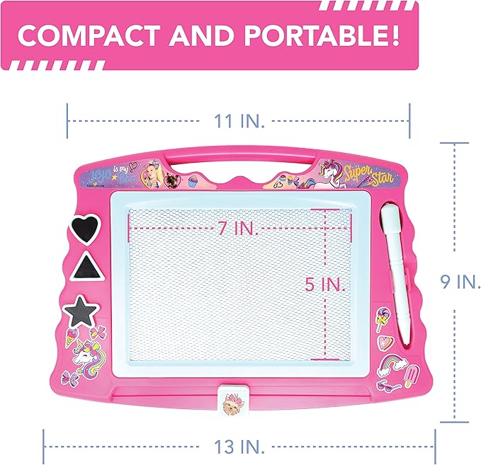 Lollipop JoJo Siwa Magnetic Drawing Board with Stylus and 3 Stamps, for Girls or Boys