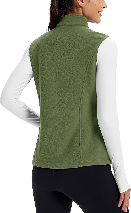 TACVASEN Women's Fleece Vest Lightweight Sleeveless Zip Jacket Outerwear | Soft Polar,Zipper Pockets,Stand Collar,Fall Winter Warm,Outdoor,Athletic,Running,Hiking,Travelling,Golf,Work